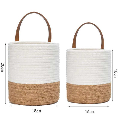 Ownkoti Cotton Wall Hanging Baskets Plant Flower Pot with Handle (2PCS)