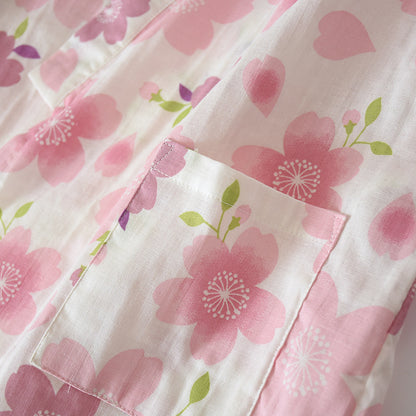 Cherry Blossom Cotton Gauze Pajama Set