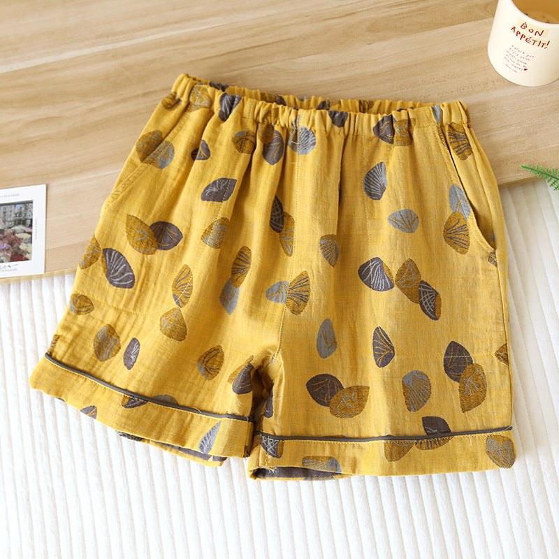 Cotton Gauze Shell Breathable Pajama Shorts