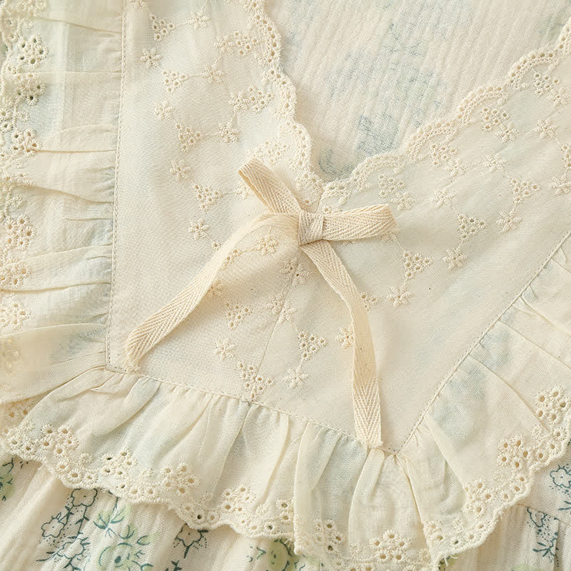 Pastoral Cotton Double Layers Gauze Nightgown - image 2