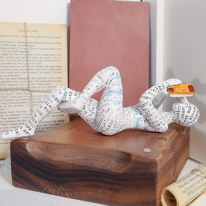 Reading Woman Thinker Statue Bookshelf Decoration