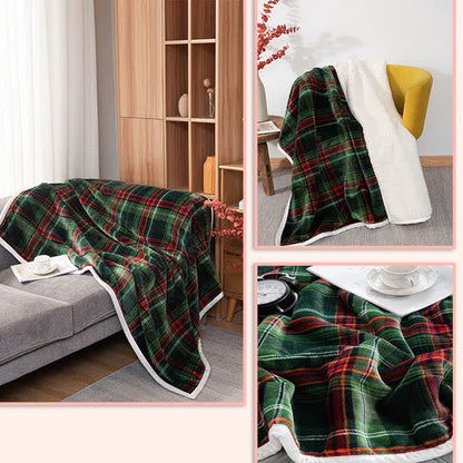 Ownkoti Classic Christmas Plaid Thick Throw Blanket