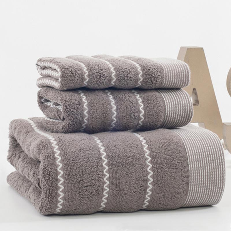 Ownkoti Striped Bath Towel Bathroom Towel Set