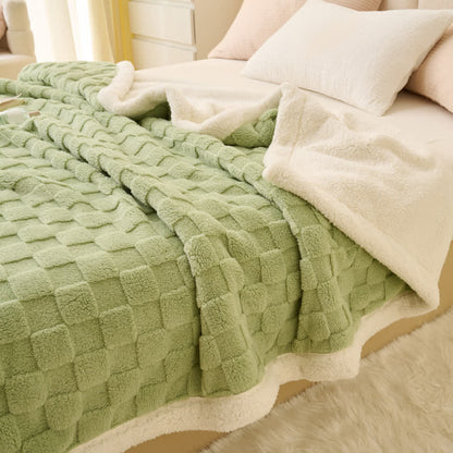 Checkerboard Texture Soft Fluffy Fleece Blanket