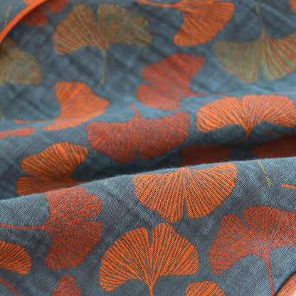 Ginkgo Leaf Button Cotton Loungewear Set - image 12