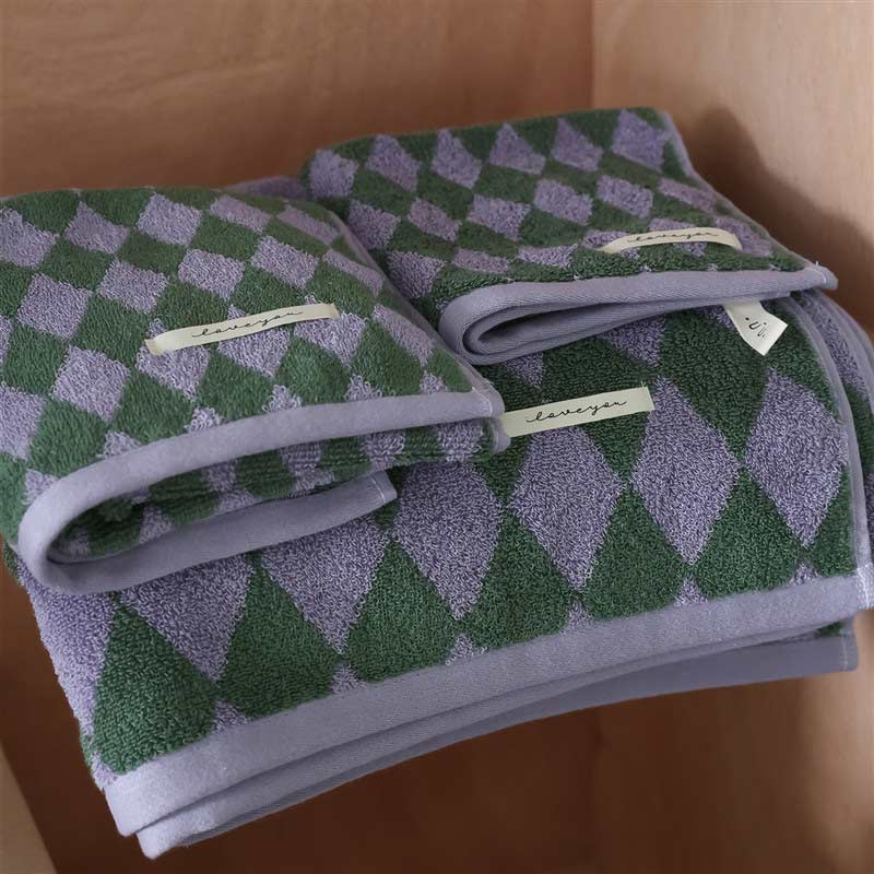 Ownkoti Vintage Plaid Cotton SquareTowel Bath Towel Set