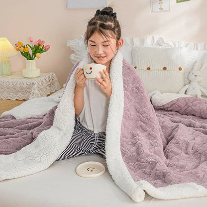 Ownkoti Puffy Cozy Reversible Throw Blanket