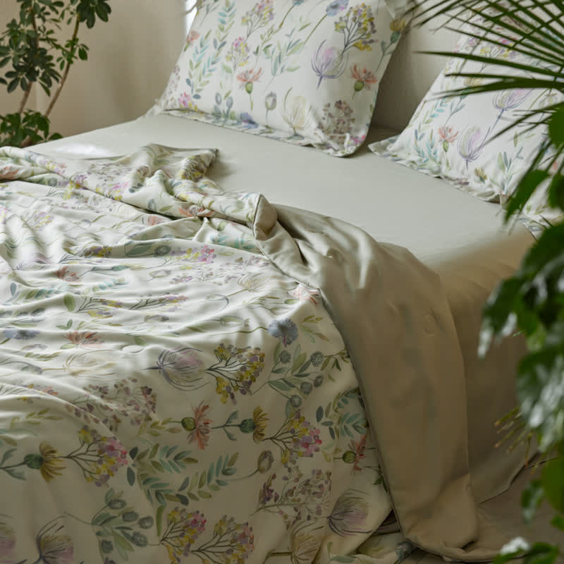 Lyocell Fiber Fresh Floral Breathable Quilt