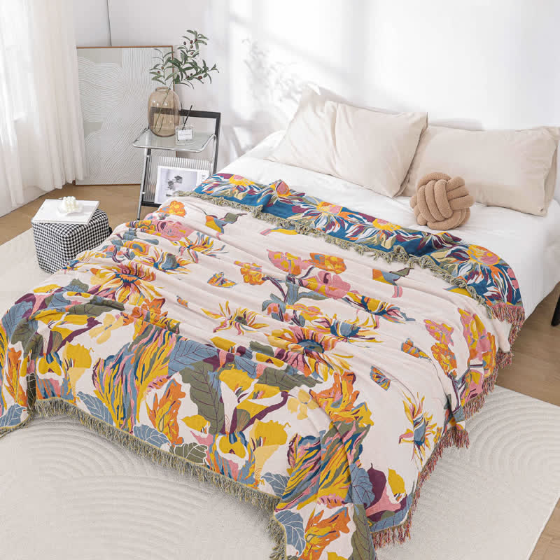 Soft Jacquard Floral Cotton Gauze Quilt