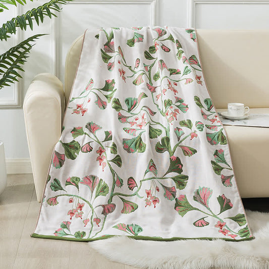 Cotton Gauze Ginkgo Leaf Bath Towel