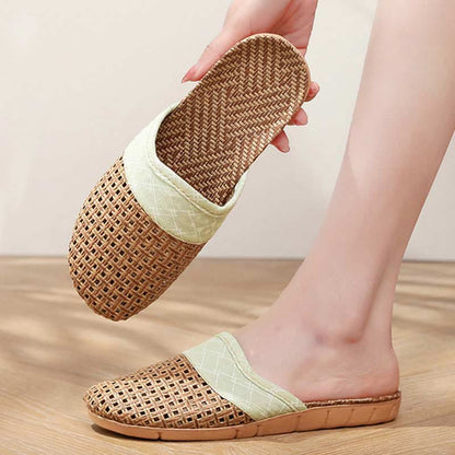 Modern Hollow-out Anti-slip Flax Slippers