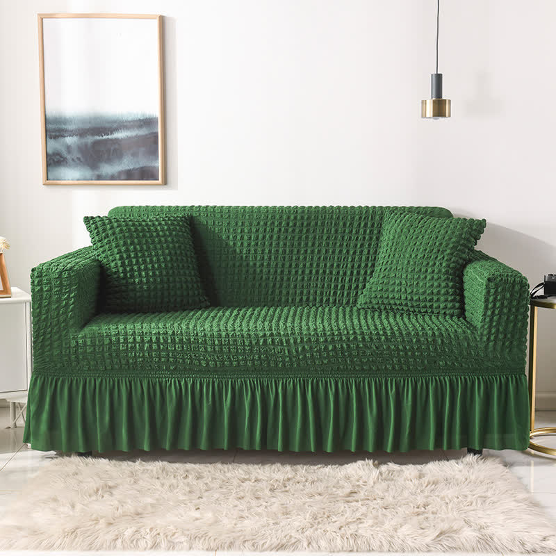 Simple Style Ruffled Elastic Sofa Cover