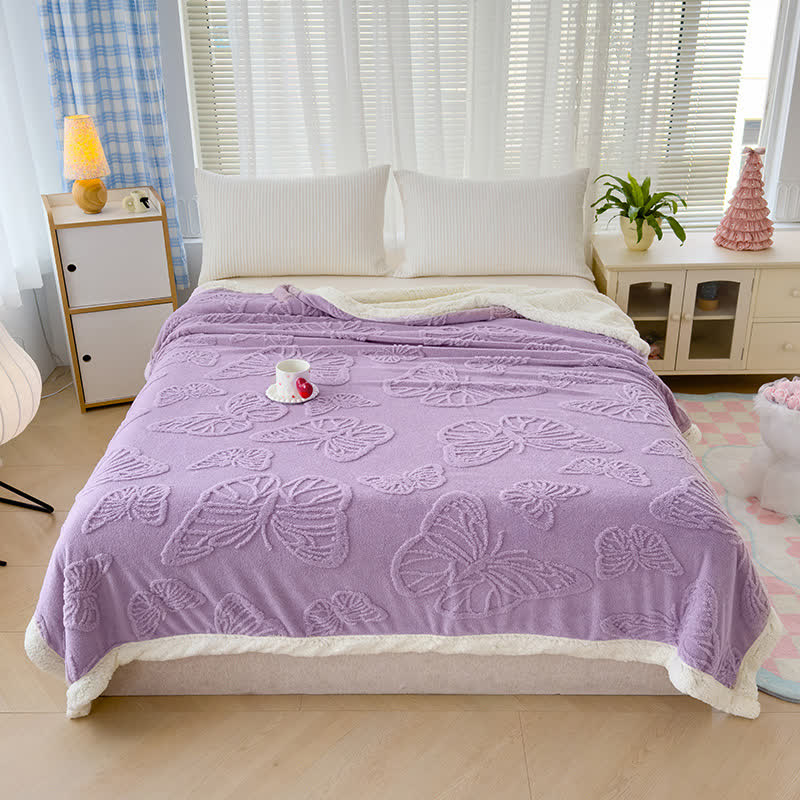 Butterfly Soft Sherpa Decorative Blanket