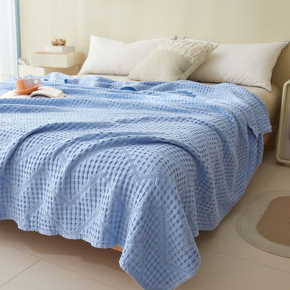 Solid Color Waffle Texture Towel Quilt