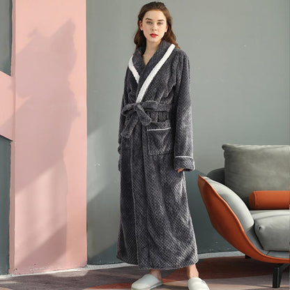 Thick Fleece Pajama Comfy Bathrobe