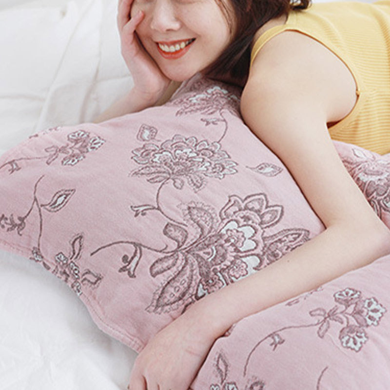 Boho Flower Cotton Double-Side Pillow Towel (2PCS)