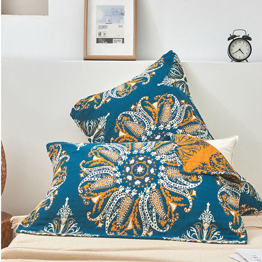 Ownkoti Bohemian Cotton Flower Pillow Towel (2PCS)