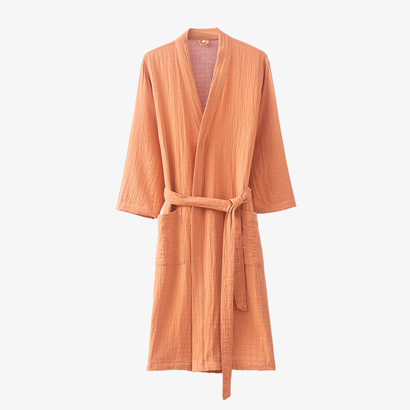 Yarn-dyed Double-layer Gauze Bathrobe Pajama