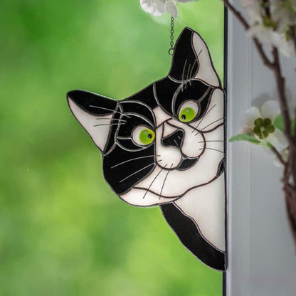 Ownkoti Stain Cat Suncatcher Window Ornament (Buy One Get One Free)