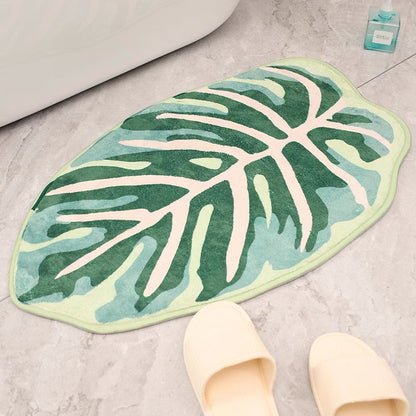 Ownkoti Leaf Shape Kitchen Carpet Entrance Doormat