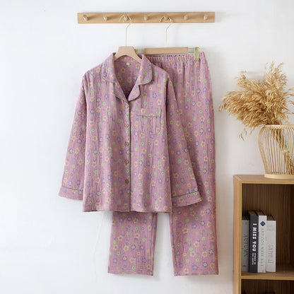 Long Sleeve Jacquard Floral Loungewear Set