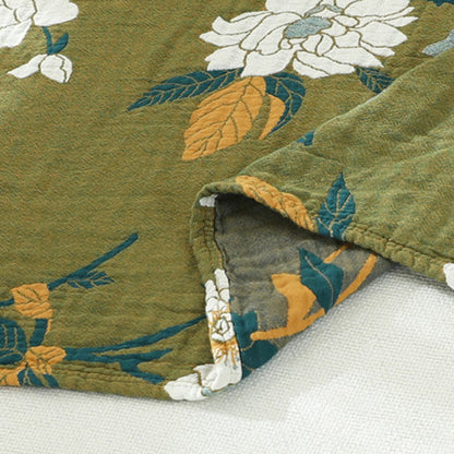 Ownkoti Cotton Flower Reversible Blanket Couch Cover