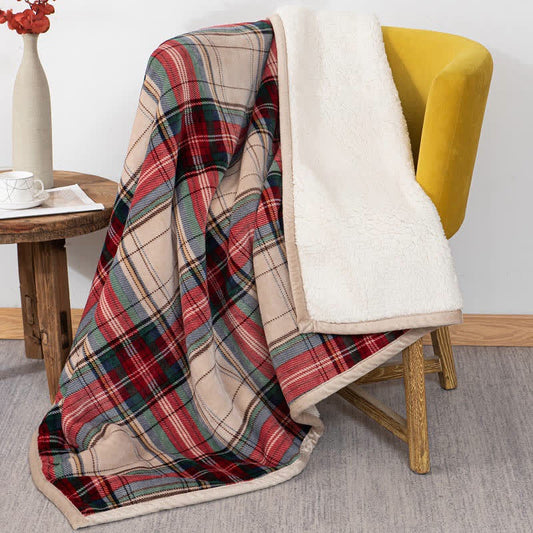 Ownkoti Classic Christmas Plaid Thick Throw Blanket