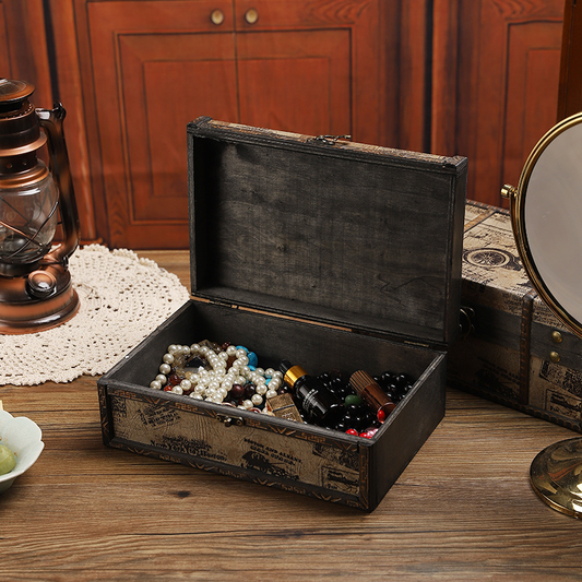 Wooden Vintage Tabletop Storage Box