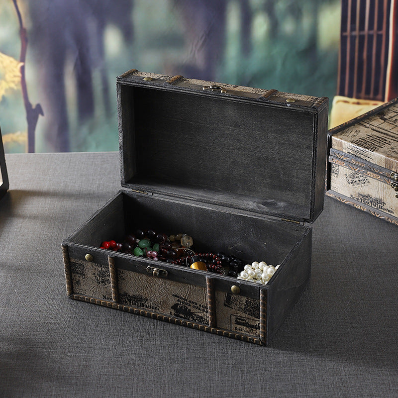 Wooden Vintage Tabletop Storage Box