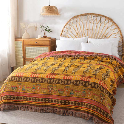 Exotic Style Cotton Gauze Reversible Quilt