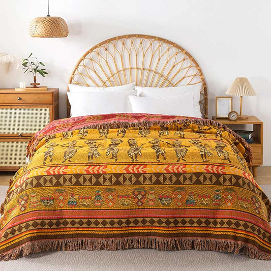 Exotic Style Cotton Gauze Reversible Quilt