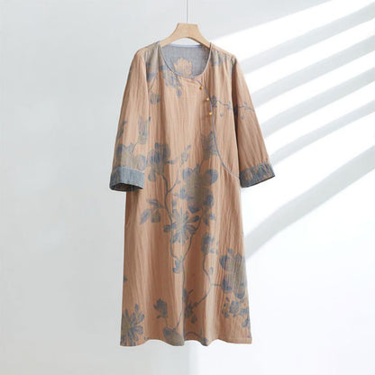 Magnolia Jacquard Cotton Short Nightdress