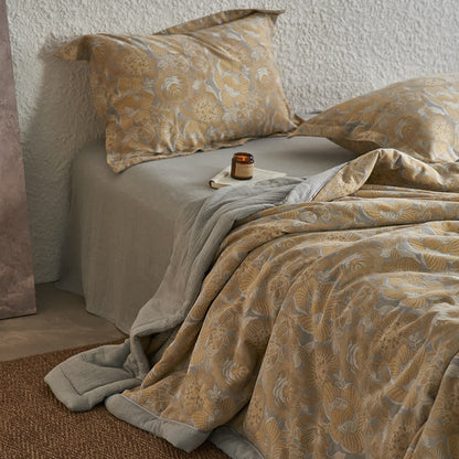 Neutral Floral Cotton Gauze Bedding Collection