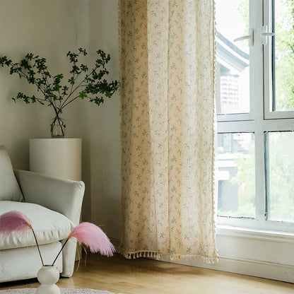 Countryside Style Floral Light Filtering Curtain