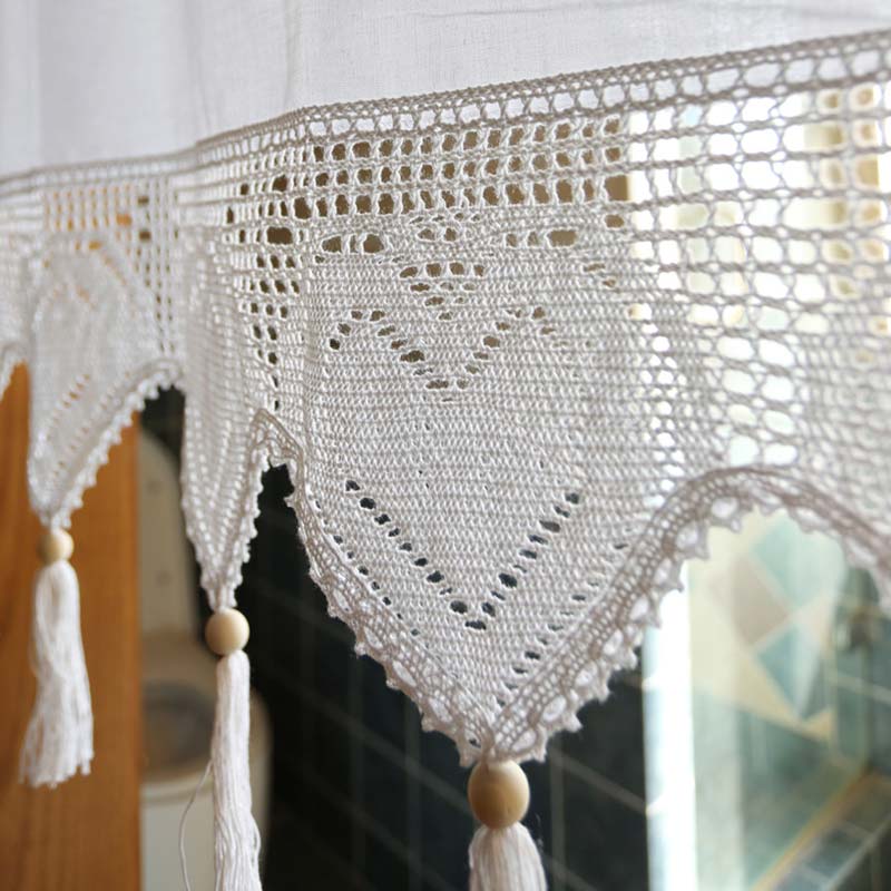 White Cotton Cabinet Curtain Short Curtain