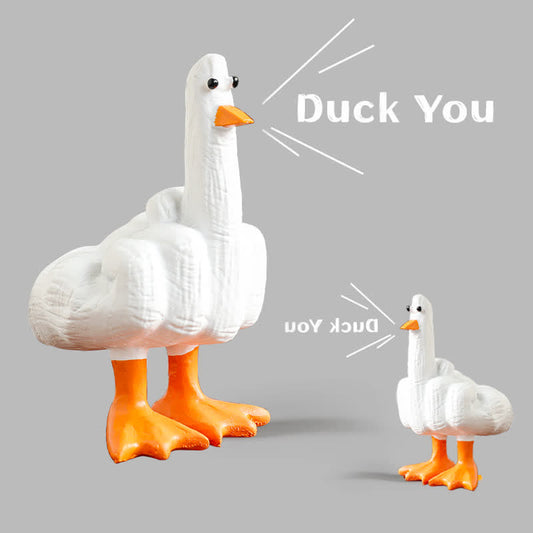 Resin Funny Middle Finger Duck Statues