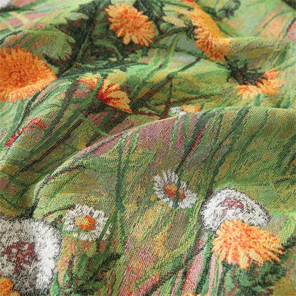 Rural Dandelion Ruffled Sofa Cover