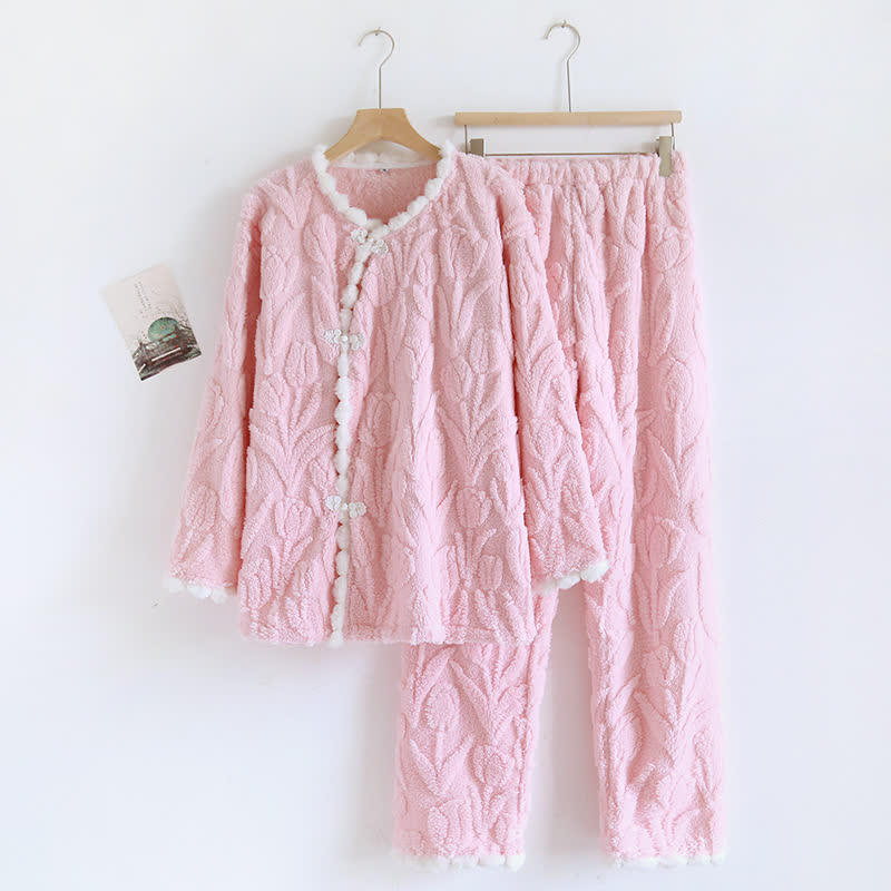 Rural Tulip Long Sleeves Fleece Pajama Set