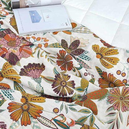 Ownkoti Luxuriant Flower Cotton Reversible Soft Quilt