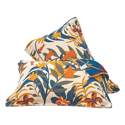 Ownkoti Soft Flower Printed Cotton Pillow Towel (2PCS)