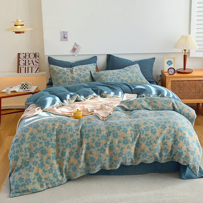 Retro Simple Style Floral Cotton Gauze Bedding