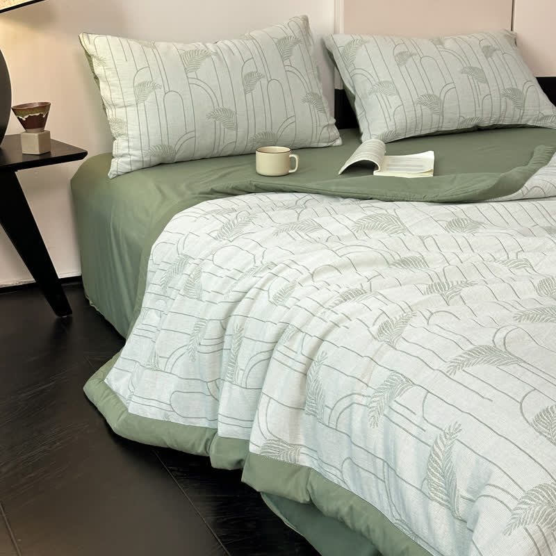 Cotton Gauze Rustic Leaf Lightweight Bedding