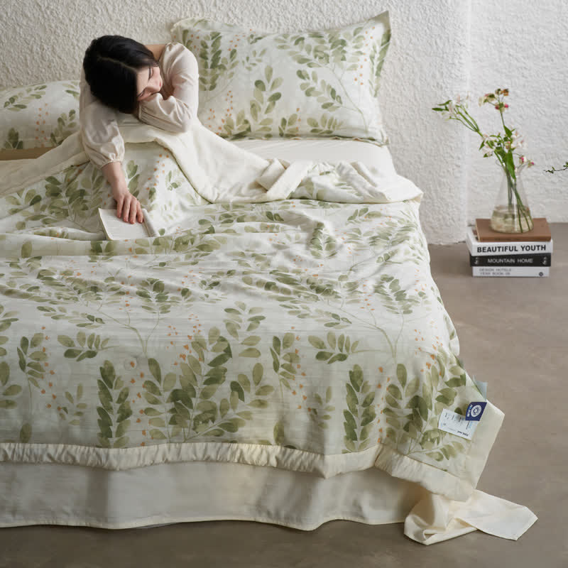 Pastoral Leaf Lyocell Fiber Summer Bedding