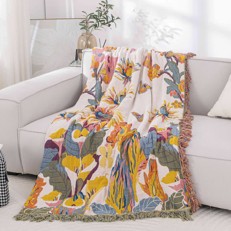 Soft Jacquard Floral Cotton Gauze Quilt