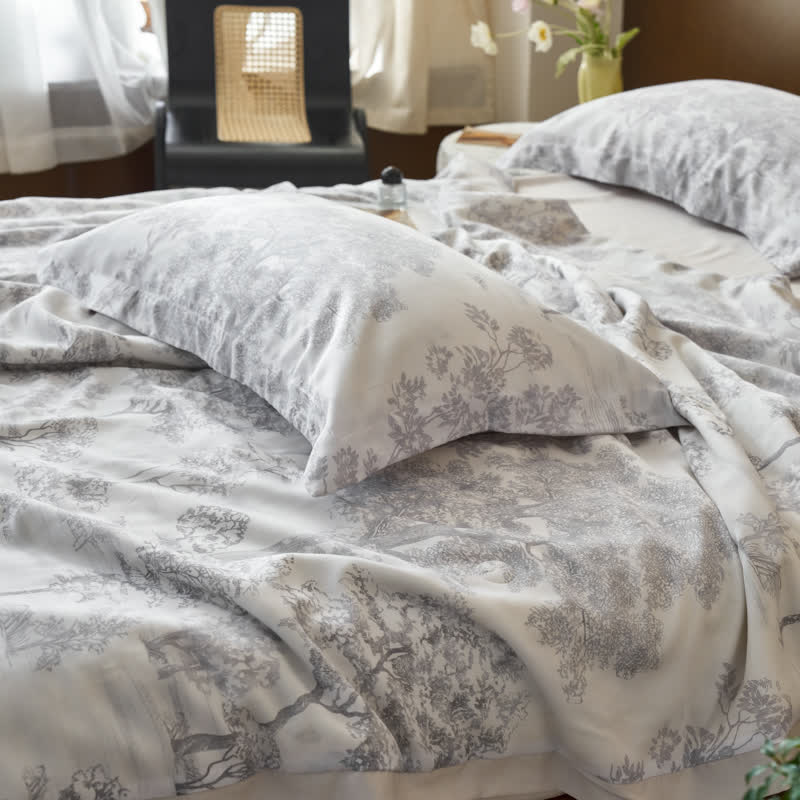 Elegant Forest Lyocell Fiber Smooth Bedding