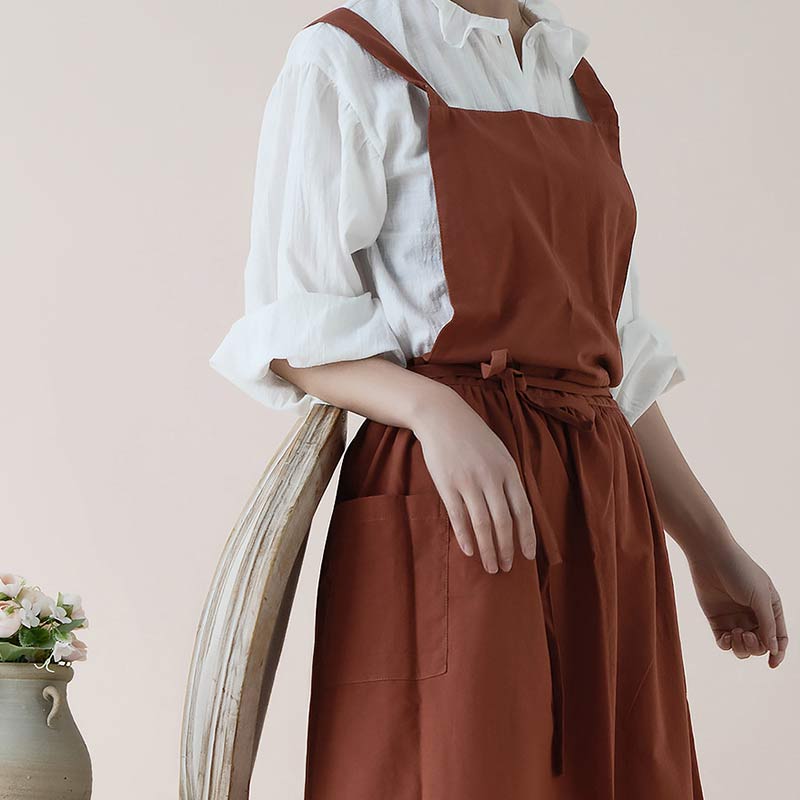 Ownkoti Cotton Apron Waterproof Apron With Pockets