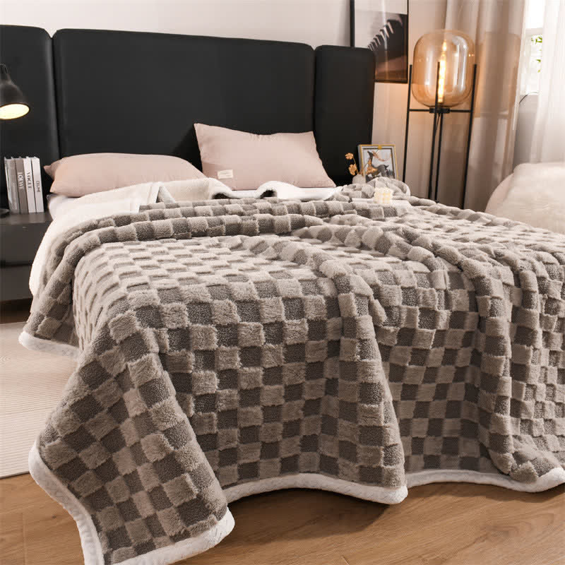 Fashion Checkerboard Thick Warm Throw Blanket