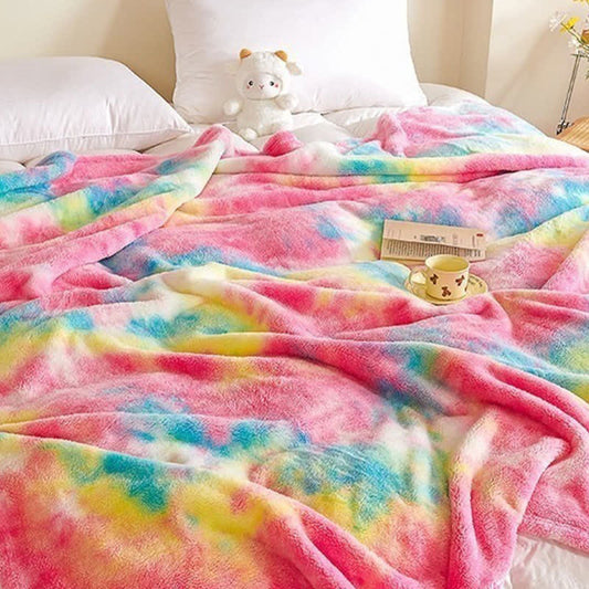 Colorful Tie-dye Warm Fluffy Blanket