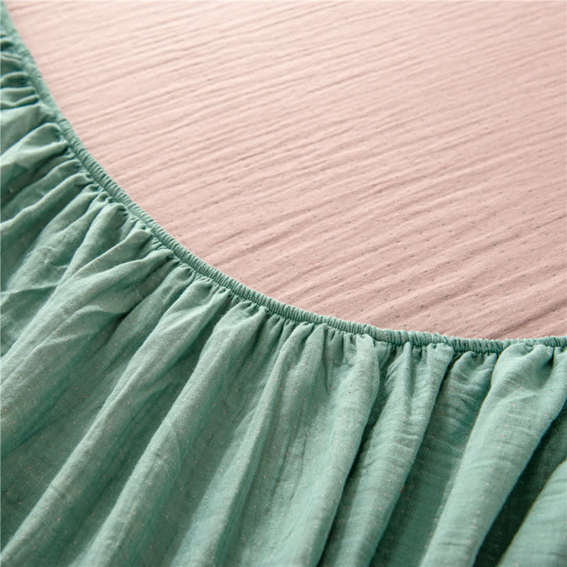 Solid Color Cotton Gauze Fitted Sheet