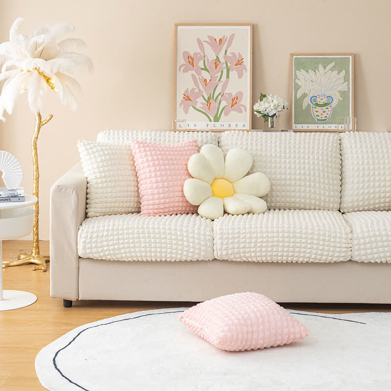 Ownkoti Seersucker Stretchable Sectional Sofa Slipcover